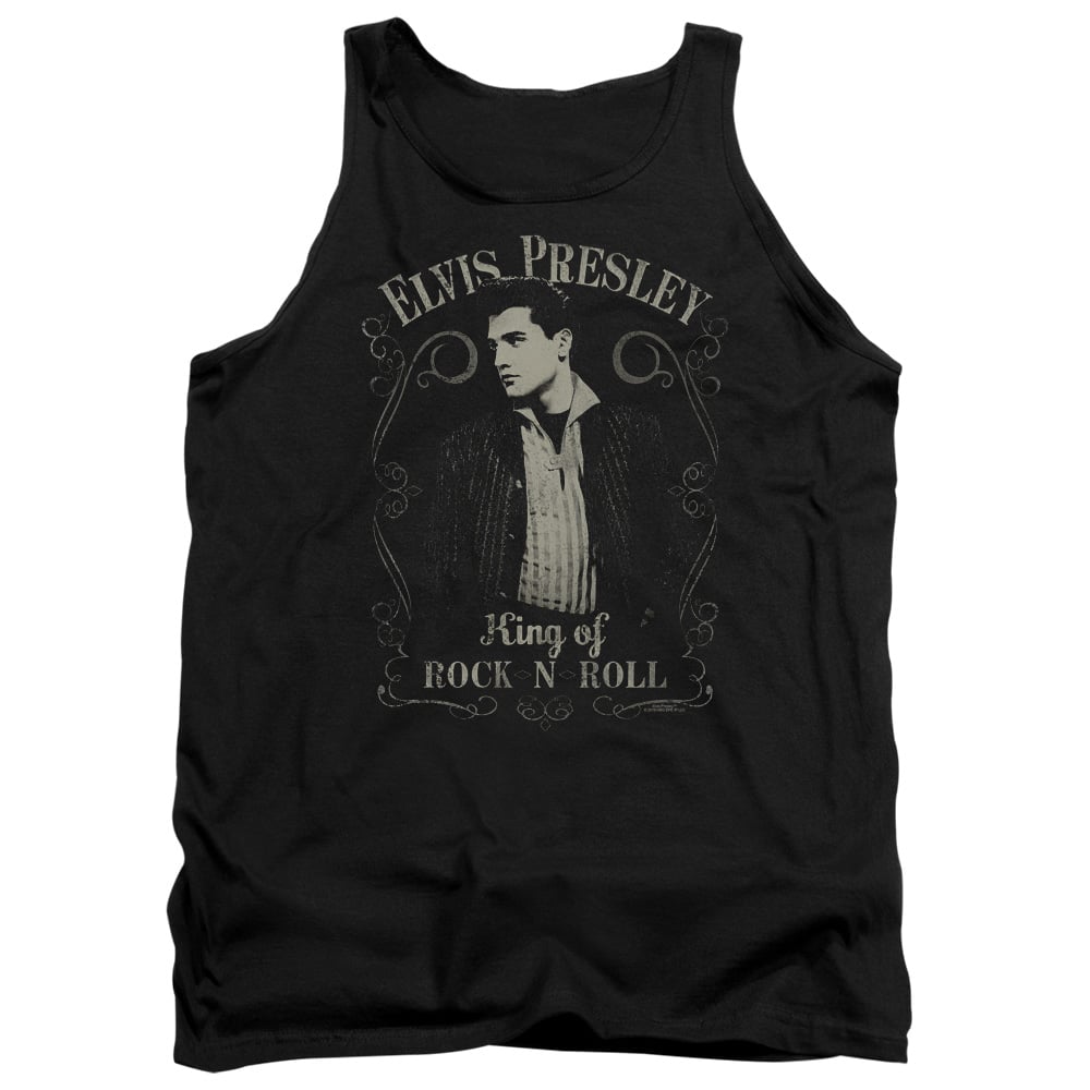 Elvis Presley & Rock Legend Adult Tank Top, Black - Medium