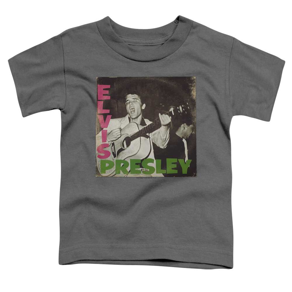 Elvis Presley & First LP Short Sleeve Toddler T-Shirt, Charcoal - Medium - 3T
