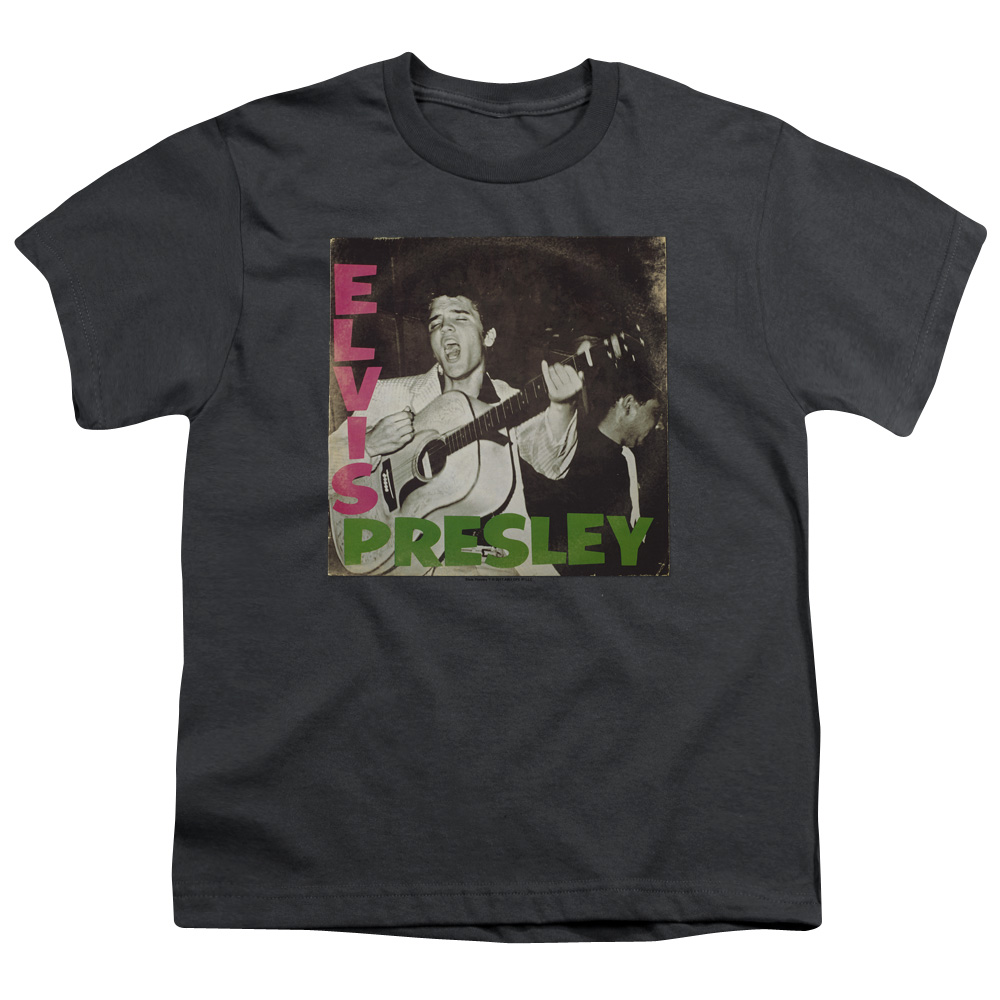 Elvis Presley & First LP Short Sleeve Youth 18-1 T-Shirt, Charcoal - Medium