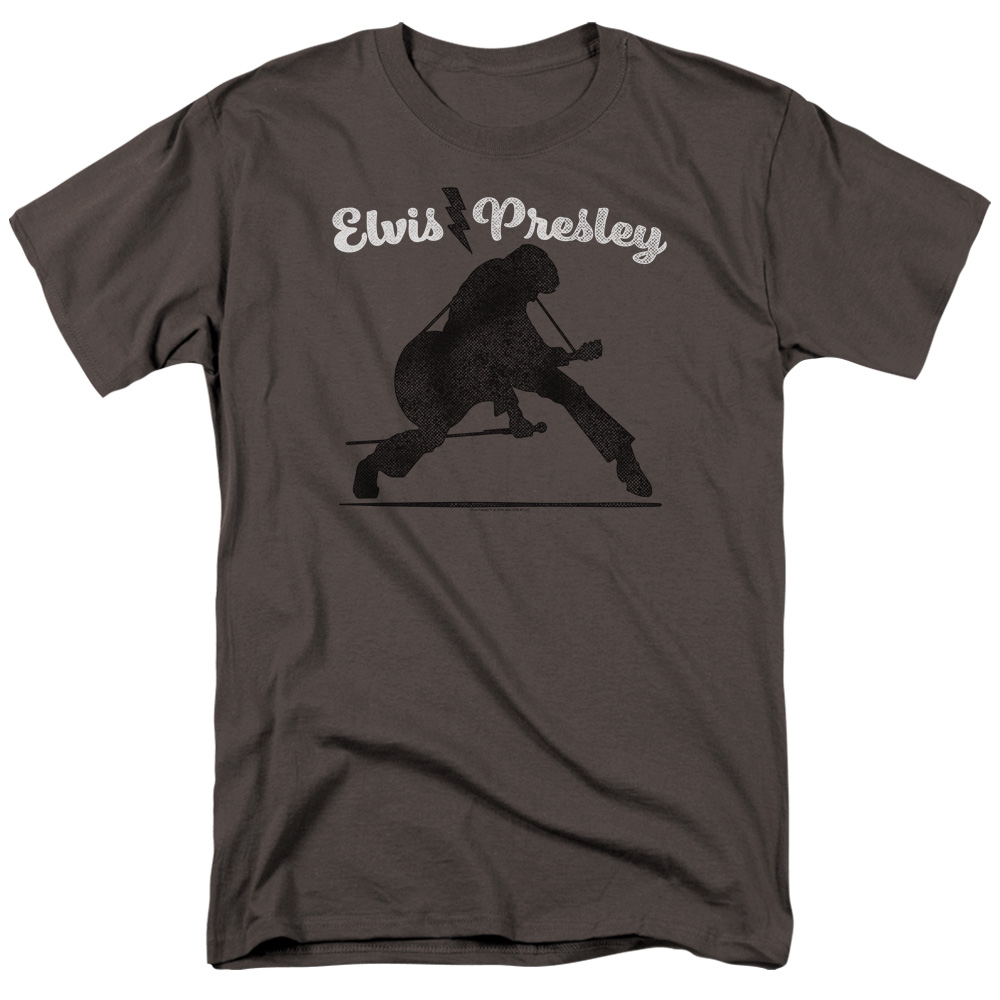 Elvis Presley Overprint Short Sleeve Adult 18-1 Mens T-Shirt Mens Regular Fit T-Shirt, Charcoal - 2X