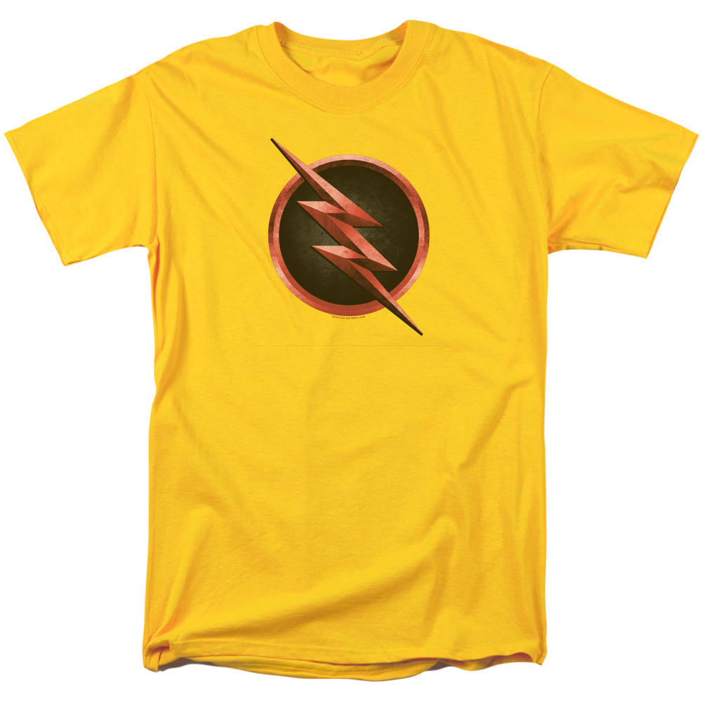 Flash Reverse Flash Logo Short Sleeve Adult 18-1 Mens T-Shirt Mens Regular Fit T-Shirt, Yellow - Small