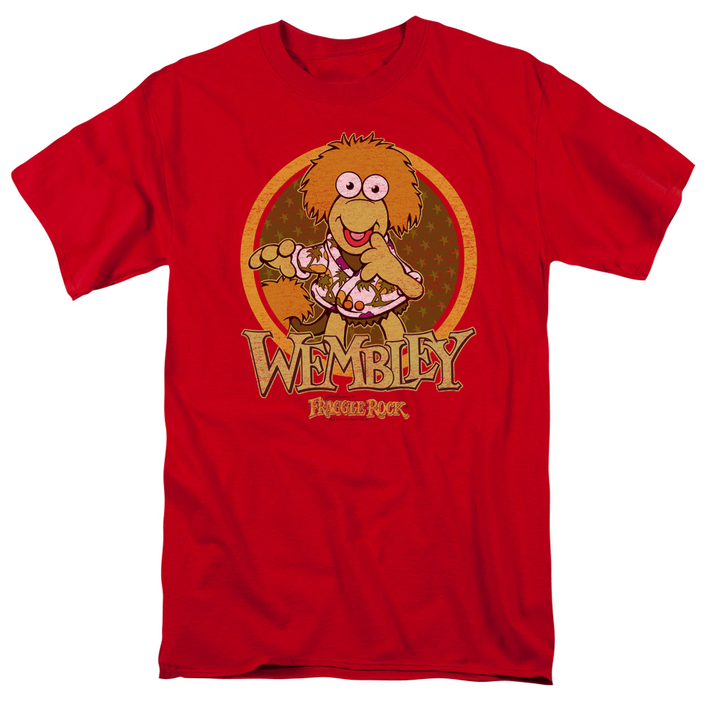 Fraggle Rock Wembley Circle Short Sleeve Adult 18-1 Mens T-Shirt Mens Regular Fit T-Shirt- Red - 2X