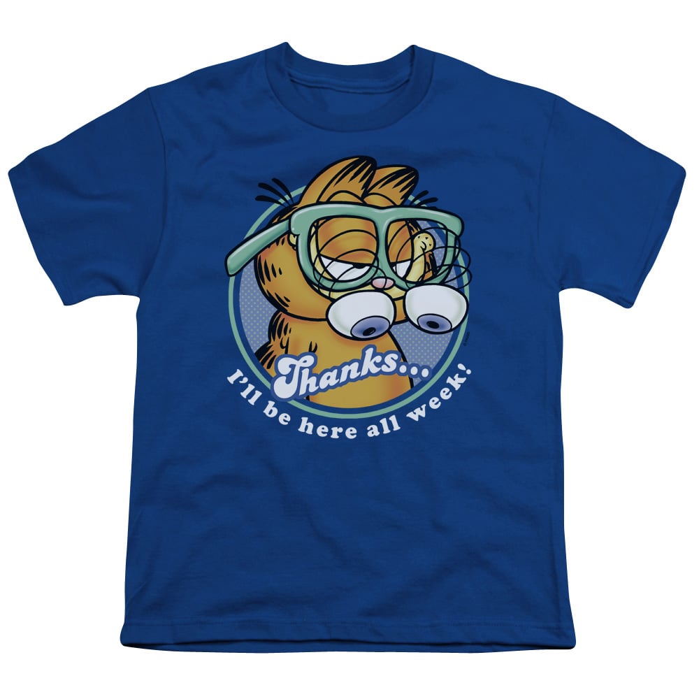 Garfield Performing Short Sleeve Youth 18-1 T-Shirt, Royal Blue - Medium