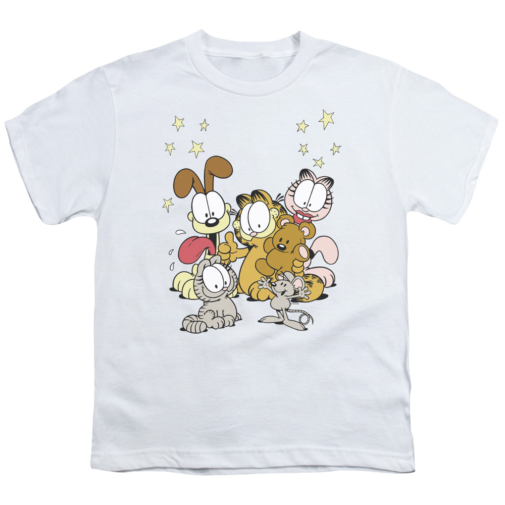 Garfield Friends are Best Short Sleeve Youth 18-1 T-Shirt, White - Medium