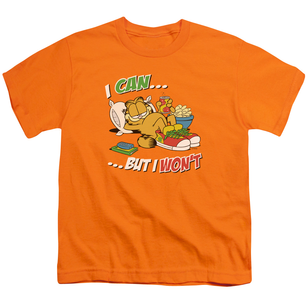 Garfield I Can Short Sleeve Youth 18-1 T-Shirt, Orange - Medium