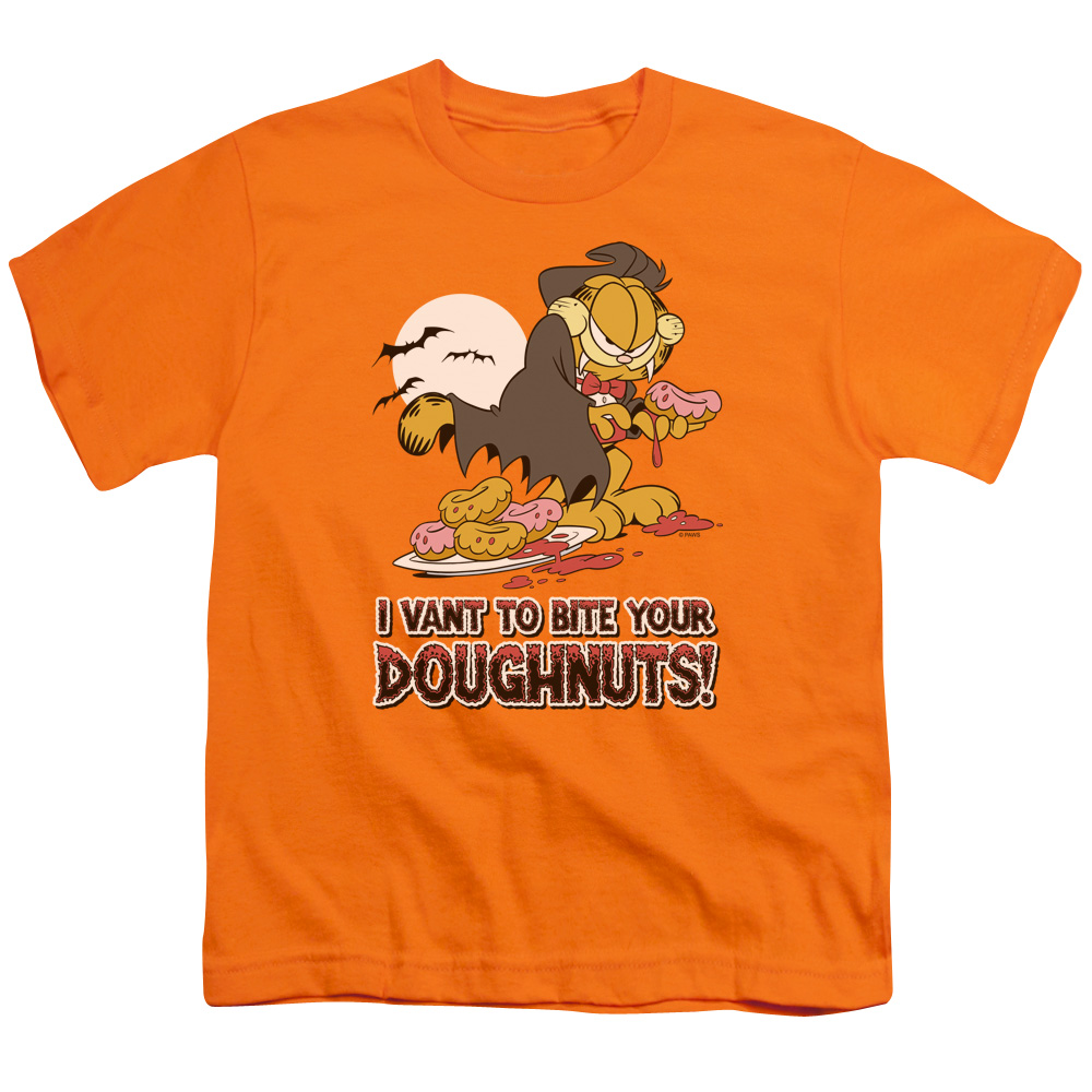 Garfield I Vant Doughnuts Short Sleeve Youth 18-1 T-Shirt, Orange - Medium