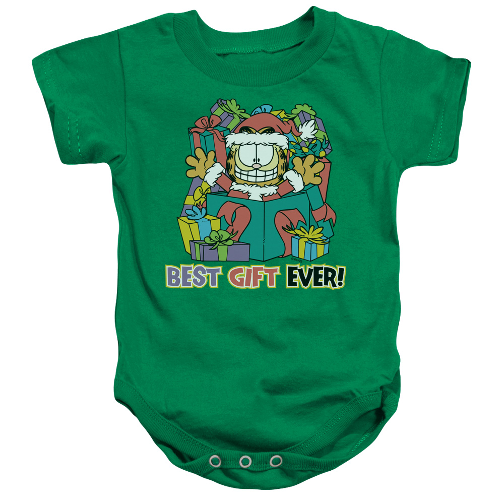 GAR306-SS-4 Garfield Best Gift Ever Infant Snapsuit, Kelly Green - Extra Large - 24 Month