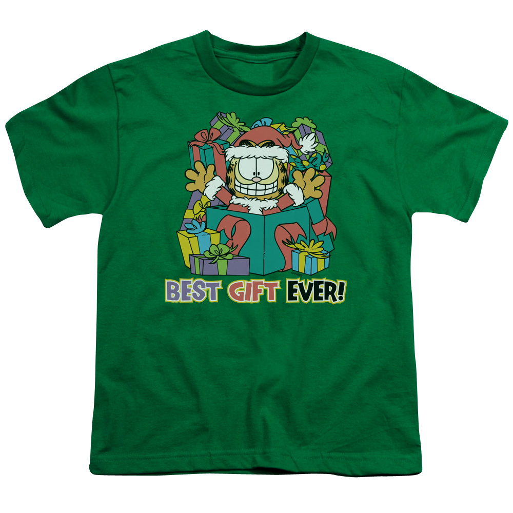 Garfield Best Gift Ever Short Sleeve Youth 18-1 T-Shirt, Kelly Green - Small