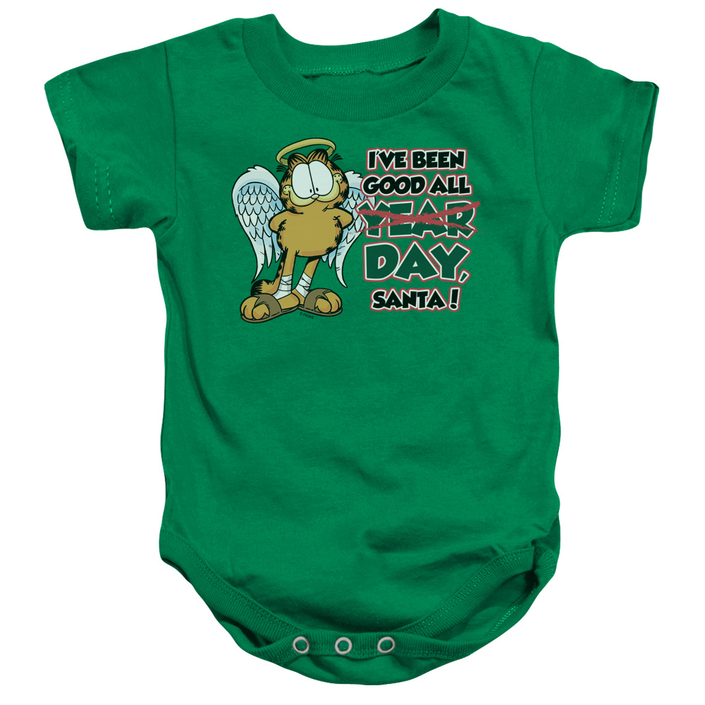Garfield Ive Been Good Infant Snapsuit, Kelly Green - Extra Large - 24 Month
