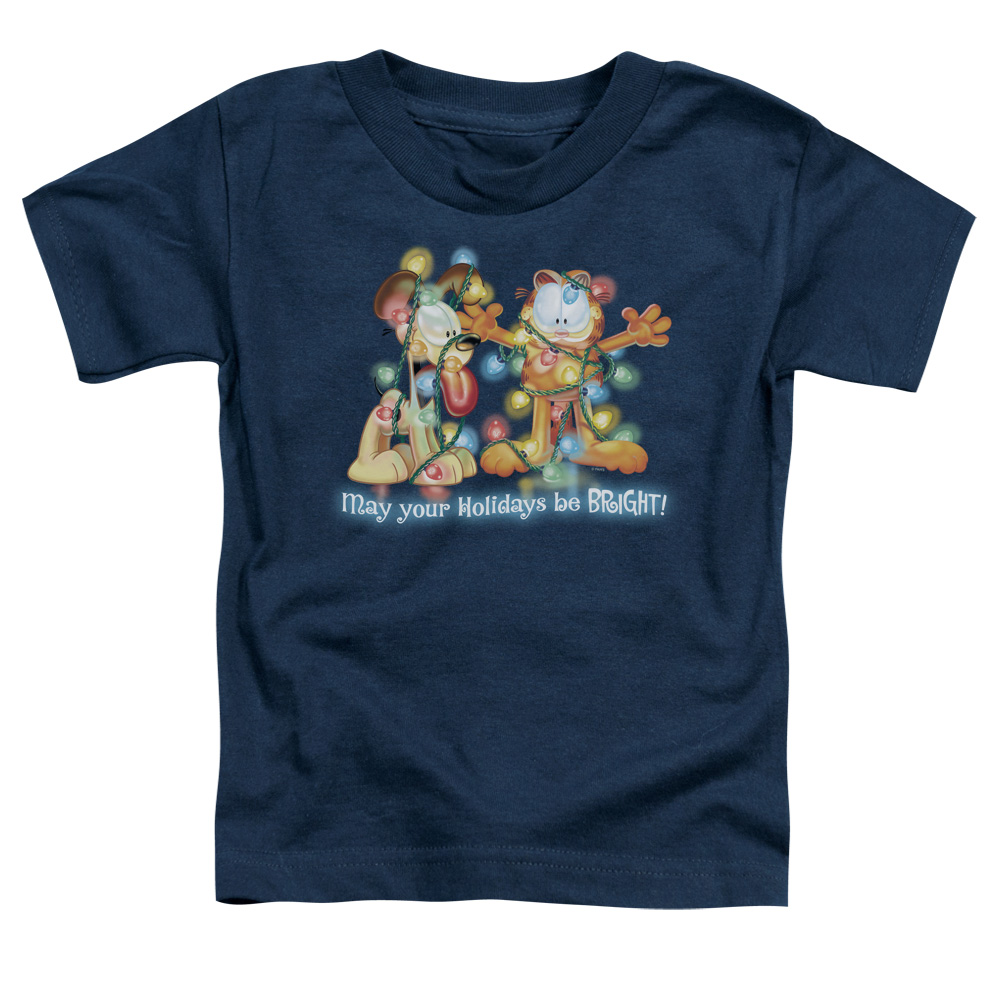 Garfield Bright Holidays Short Sleeve Toddler T-Shirt, Navy - Medium 3T