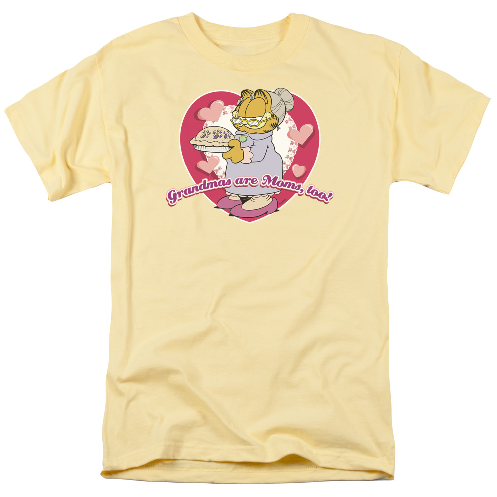 Garfield Dont Forget Grandma Short Sleeve Adult 18-1 Mens T-Shirt, Banana - Medium