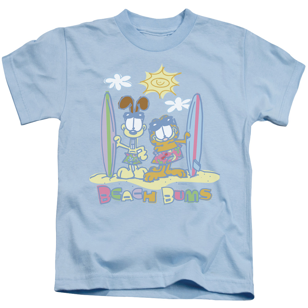 GAR340-KT-2 Garfield Beach Bums Short Sleeve Juvenile 18-1 T-Shirt, Light Blue - Medium 5-6