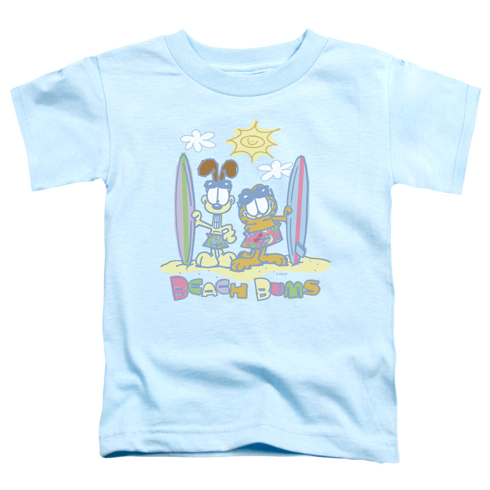 GAR340-TT-2 Garfield Beach Bums Short Sleeve Toddler T-Shirt, Light Blue - Medium 3T