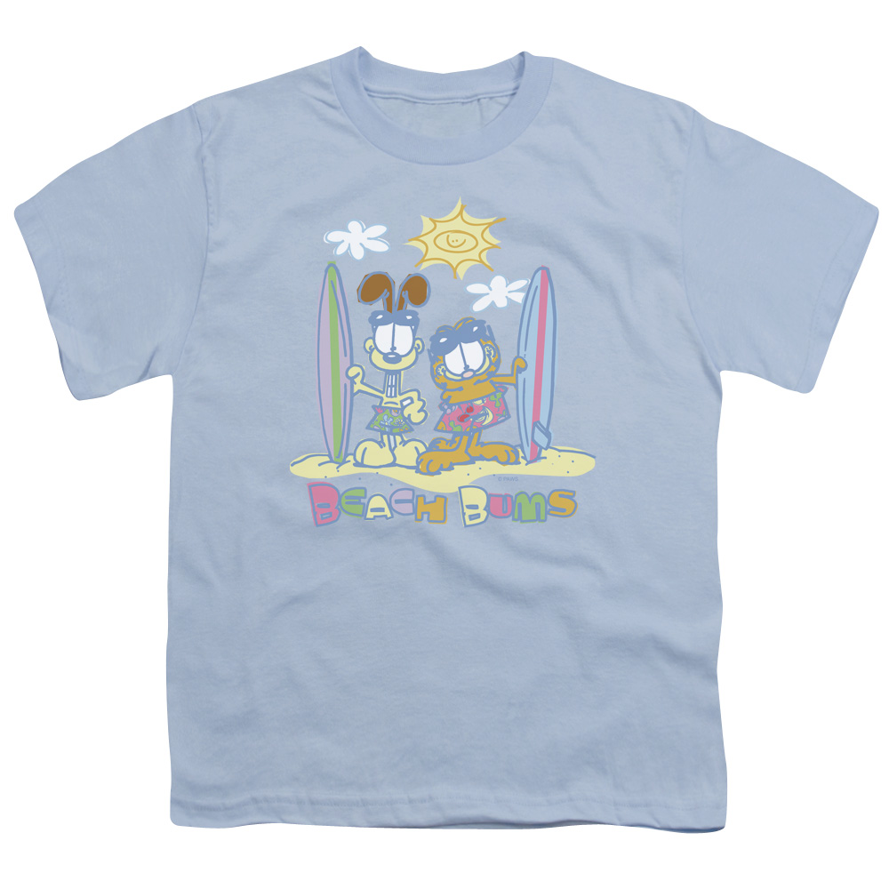GAR340-YT-2 Garfield Beach Bums Short Sleeve Youth 18-1 T-Shirt, Light Blue - Medium