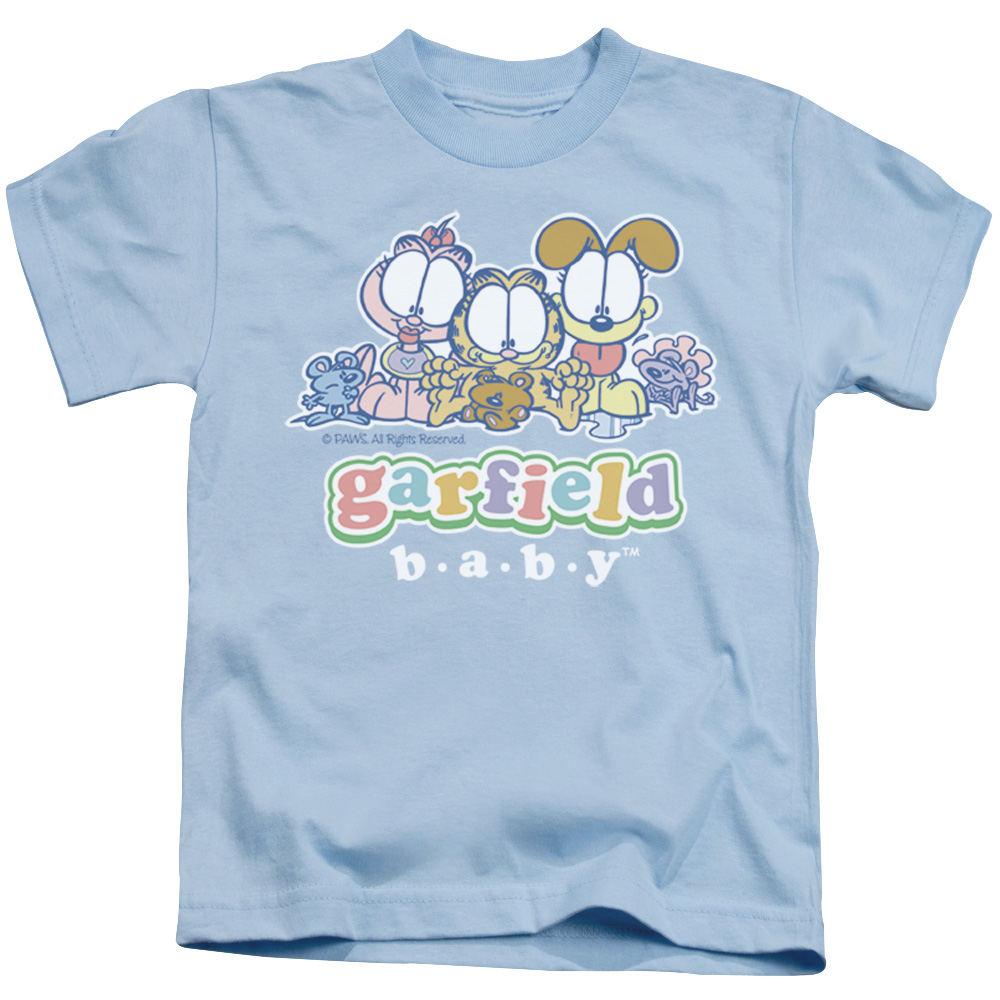 GAR425-KT-2 Garfield Baby Gang Short Sleeve Juvenile 18-1 T-Shirt, Light Blue - Medium 5-6