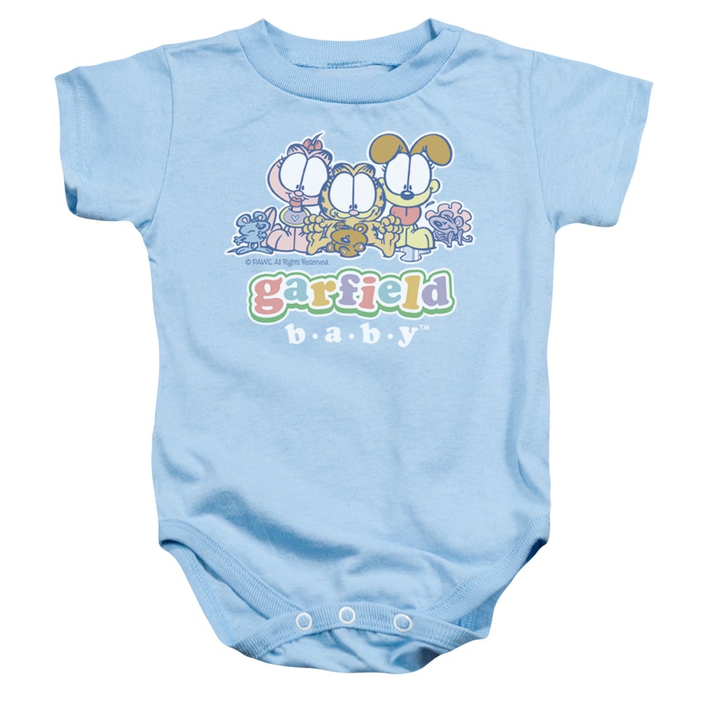 GAR425-SS-2 Garfield Baby Gang Infant Snapsuit, Light Blue - Medium - 12 Month