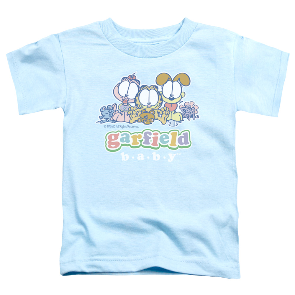 GAR425-TT-2 Garfield Baby Gang Short Sleeve Toddler T-Shirt, Light Blue - Medium 3T