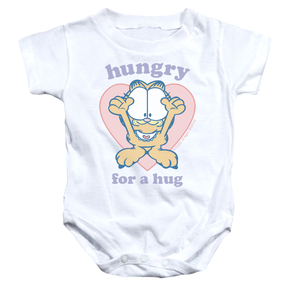 Garfield Hungry for a Hug Infant Snapsuit, White - Small - 6 Month