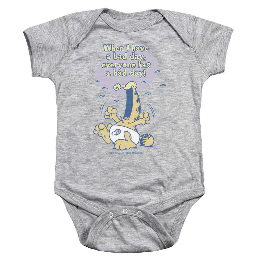 Garfield Bad Day Infant Snapsuit, Athletic Heather - Large - 18 Month