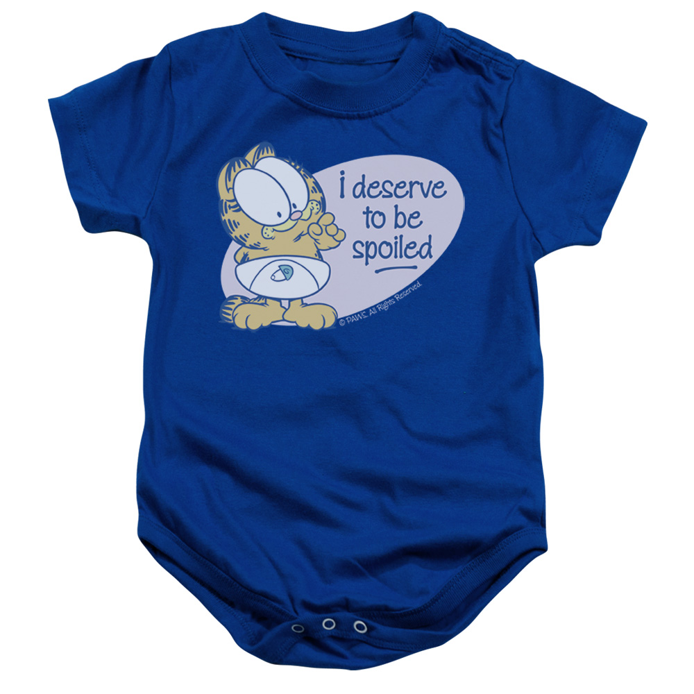 Garfield Deserve to Be Spoiled Infant Snapsuit, Royal Blue - Small - 6 Month