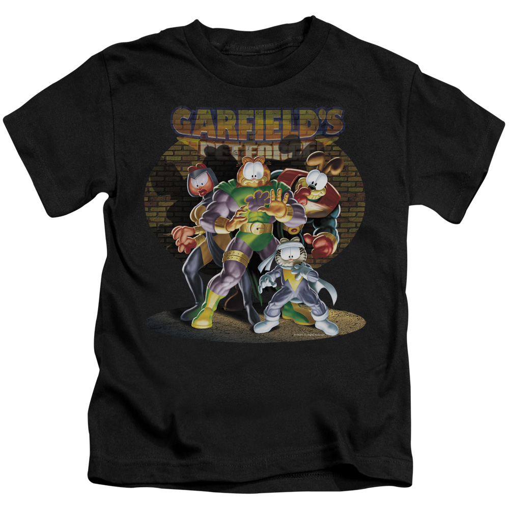 Garfield Spotlight Short Sleeve Juvenile 18-1 T-Shirt, Black - Medium 5-6