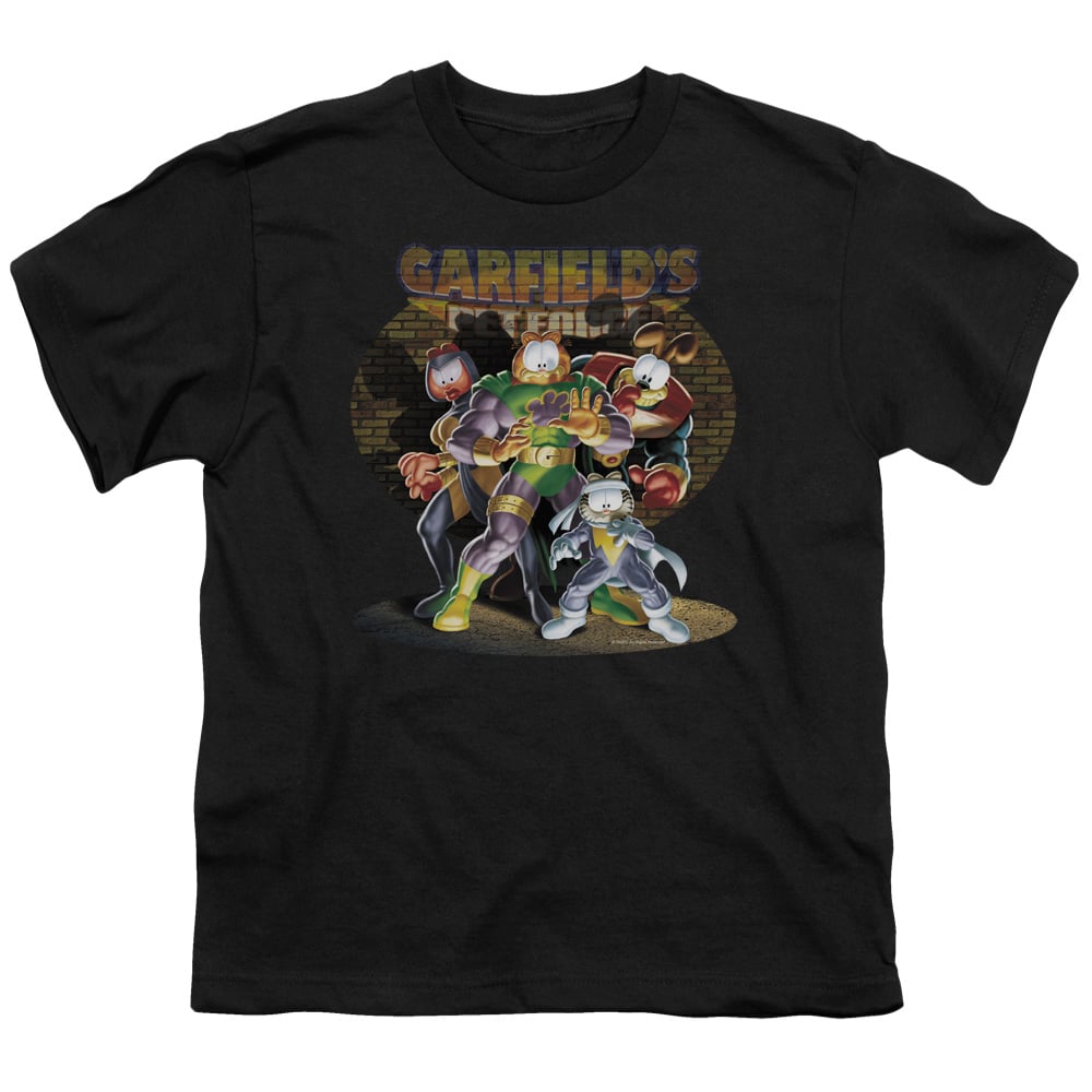 Garfield Spotlight Short Sleeve Youth 18-1 T-Shirt, Black - Medium