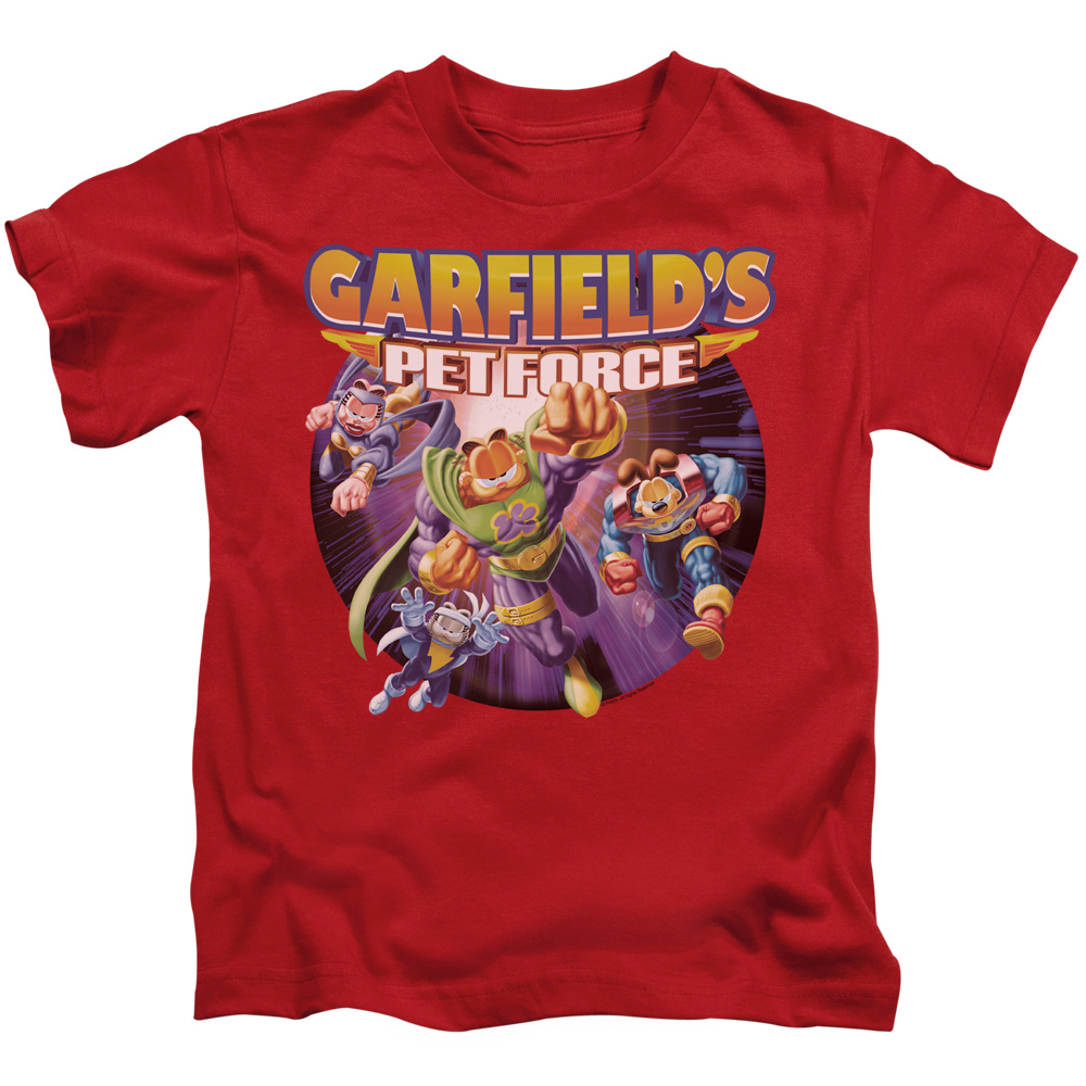 Garfield Pet Force Four Short Sleeve Juvenile 18-1 T-Shirt, Red - Medium 5-6
