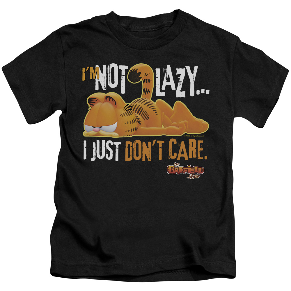 Garfield Not Lazy Short Sleeve Juvenile 18-1 T-Shirt, Black - Medium 5-6