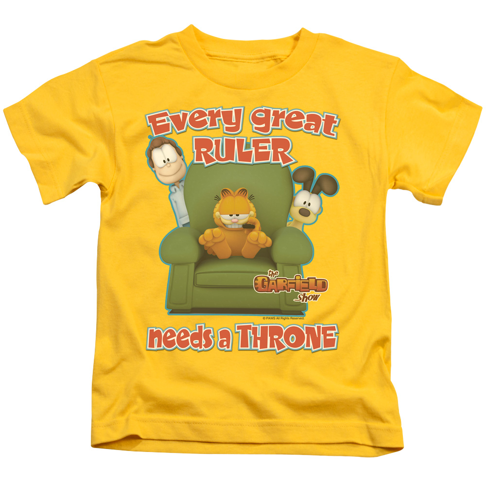 Garfield Throne Short Sleeve Juvenile 18-1 T-Shirt, Yellow - Large 7