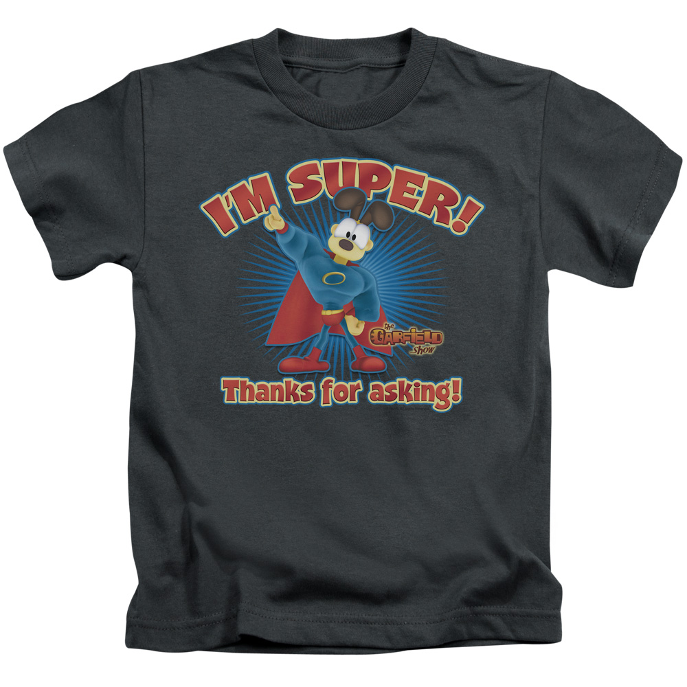 Garfield & Super-Short Sleeve Juvenile 18-1 T-Shirt, Charcoal - Small - 4
