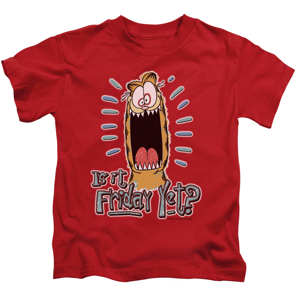 Garfield & Friday-Short Sleeve Juvenile 18-1 T-Shirt, Red - Large - 7