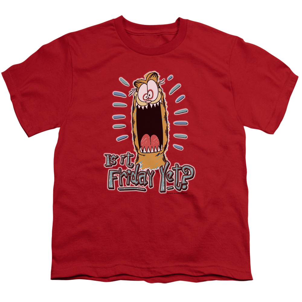 Garfield & Friday-Short Sleeve Youth 18-1 T-Shirt, Red - Extra Large
