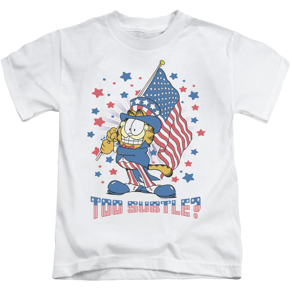 Garfield & Subtle-Short Sleeve Juvenile 18-1 T-Shirt, White - Large - 7