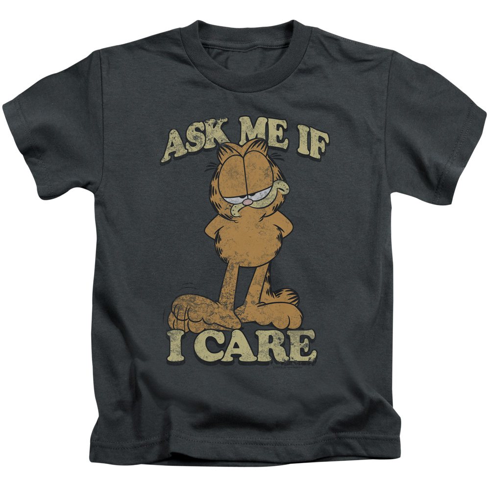 Garfield & Ask Me-Short Sleeve Juvenile 18-1 T-Shirt, Charcoal - Medium - 5-6
