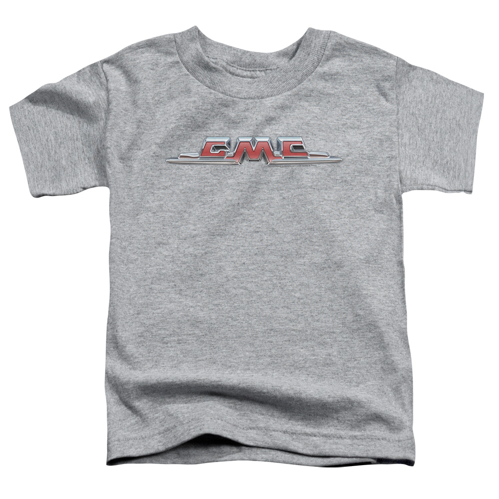 GMC100-TT-2 GMC & Chrome Logo-Short Sleeve Toddler T-Shirt, Athletic Heather - Medium - 3 Toddler