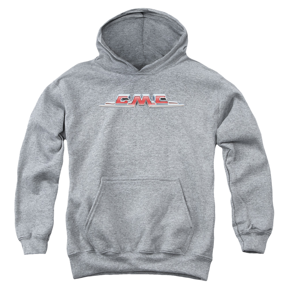 GMC & Chrome Logo-Youth Pull-Over Hoodie, Athletic Heather - Extra Large