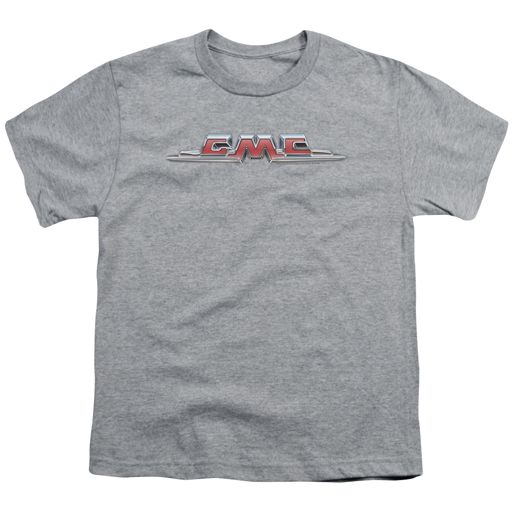 GMC & Chrome Logo-Short Sleeve Youth 18-1 T-Shirt, Athletic Heather - Large