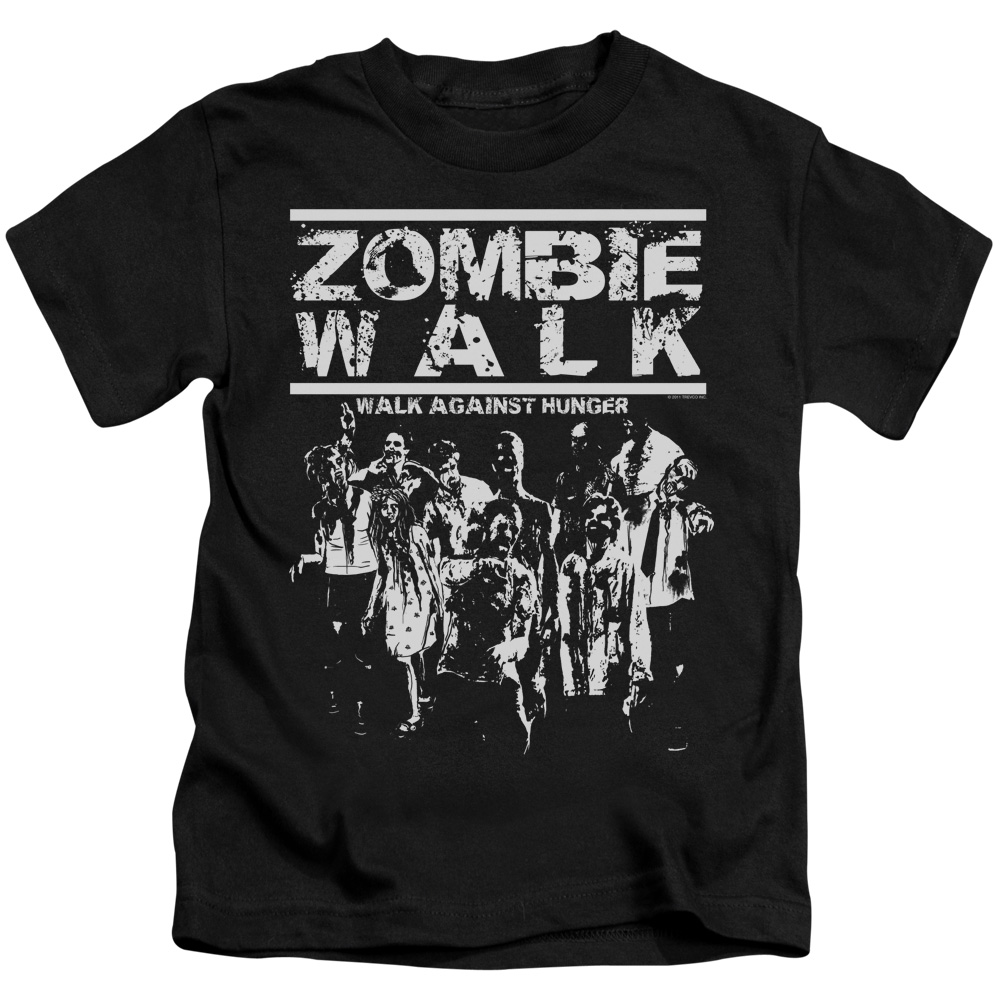 Zombie Walk-Short Sleeve Juvenile 18-1 T-Shirt, Black - Medium - 5-6