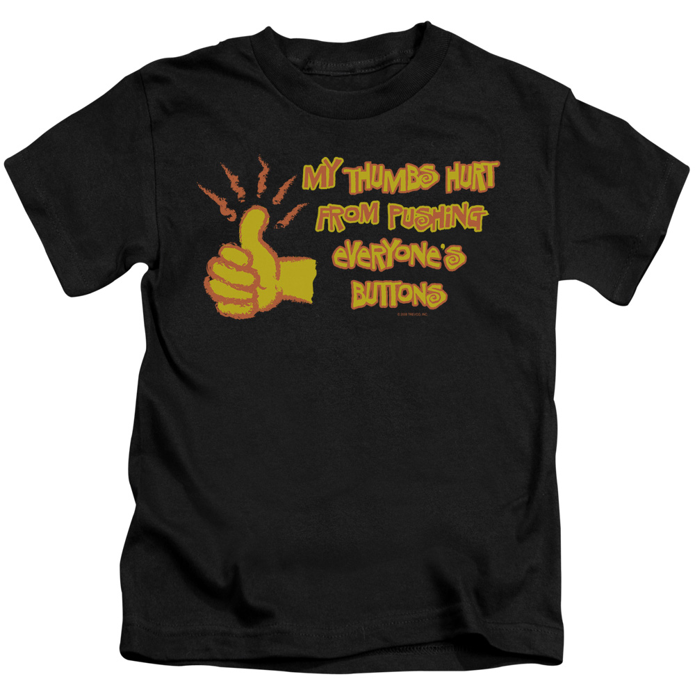 My Thumb Hurts-Short Sleeve Juvenile 18-1 T-Shirt, Black - Medium - 5-6