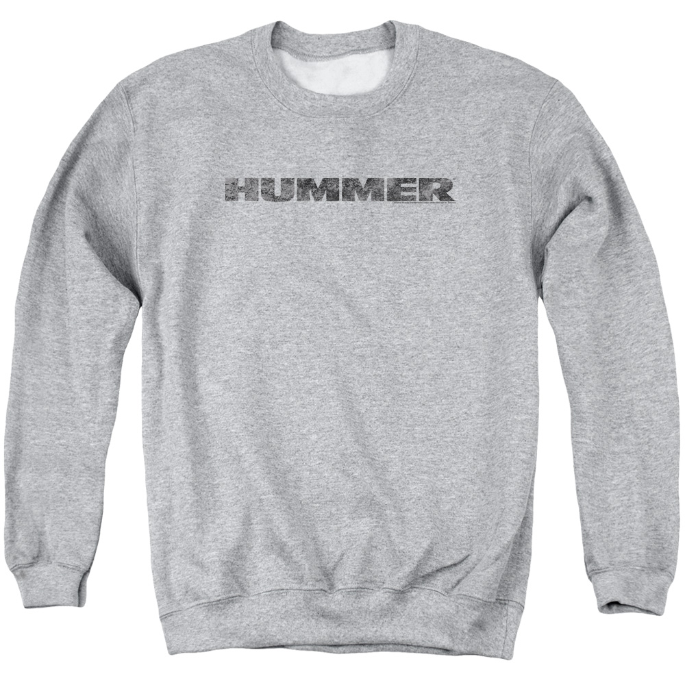 Hummer  Distressed Hummer LogoAdult Crewneck Sweatshirt Athletic Heather  2X