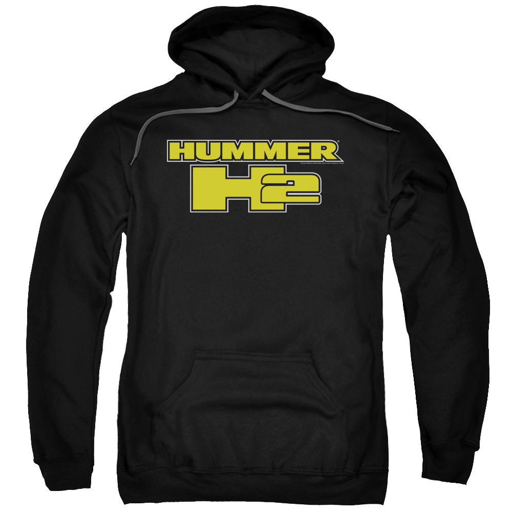 Hummer & H2 Block Logo-Adult Pull-Over Hoodie, Black - Small