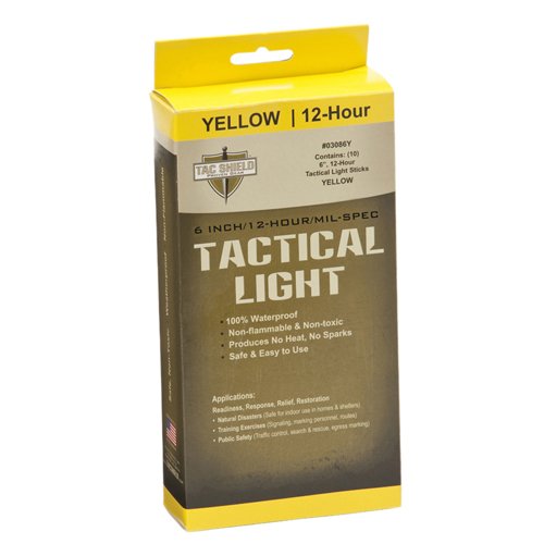 TCSH 03096Y Tactical 12 Hour Light Stick, Yellow - Pack of 2