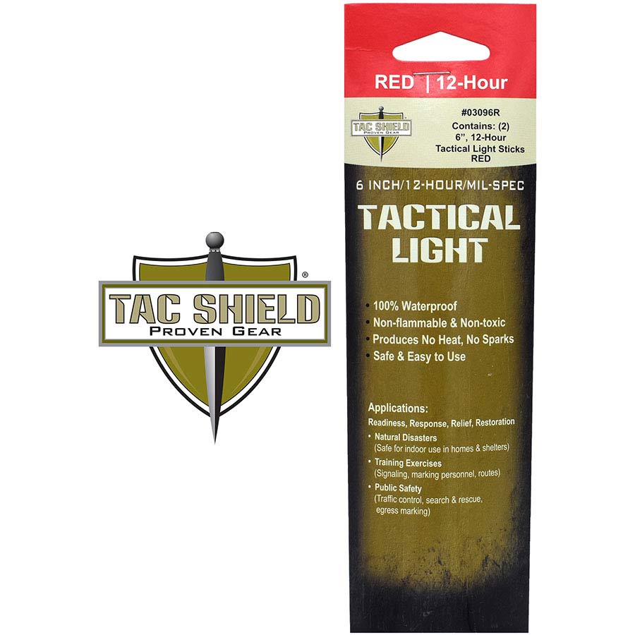 TCSH 03096R 6 in. Tactical 12 Hour Light Stick, Red - Pack of 2