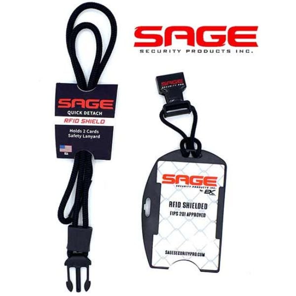 SGSP SBH1005BK Security Badge Holder with RFID Dual Sided & Quick Detachable, Black