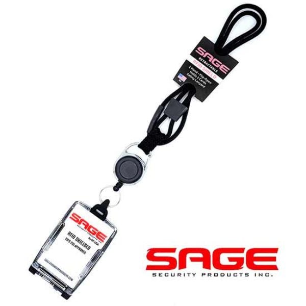 SGSP SBH1010BK Security Badge Holder with RFID Dual Sided & Retractable, Black