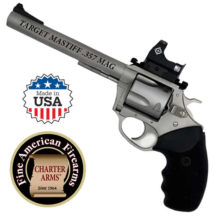 CHT 73565 Target Mastiff .357 Magnum 6 in. Barrel 5 Round Stainless Steel Picatinny Micro Optic Sights