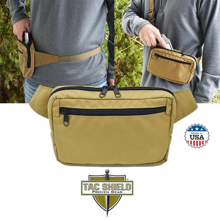 TCSH T7105CY Waist Pack Universal Compact Gear Pouch, Coyote