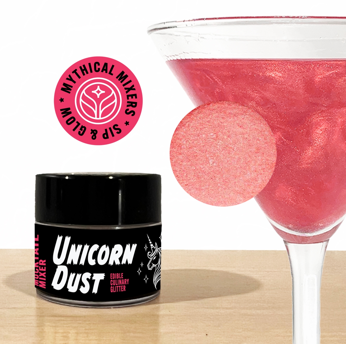 Picture of Mythical Mixers UDG-1 Unicorn Dust Jar - Edible Drink Glitter for Cocktails and Mocktails