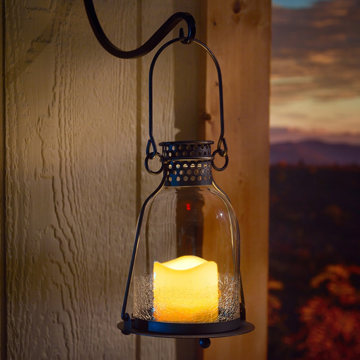 Picture of Pebble Lane 84077-LC Monaco Glass LED Candle Lantern - Clear