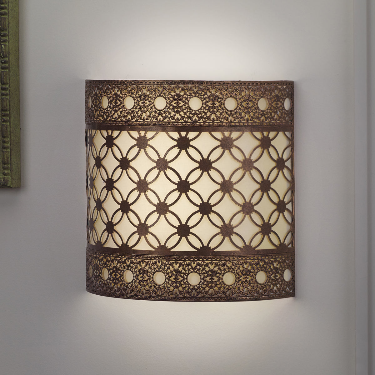 Picture of Its Exciting Lighting IEL-2902 Roma Barrel Sconce - White & Amber Flicker - Metal Work Collection